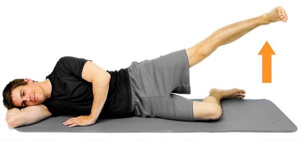 بالا آوردن مستقیم پا در حالت خوابیده به پهلو